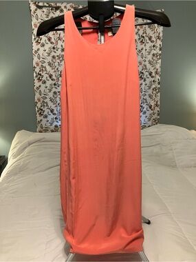 Cynthia Rowley 100% Silk Coral Shift Dress Size 2 Sleeveless Sheath Dress